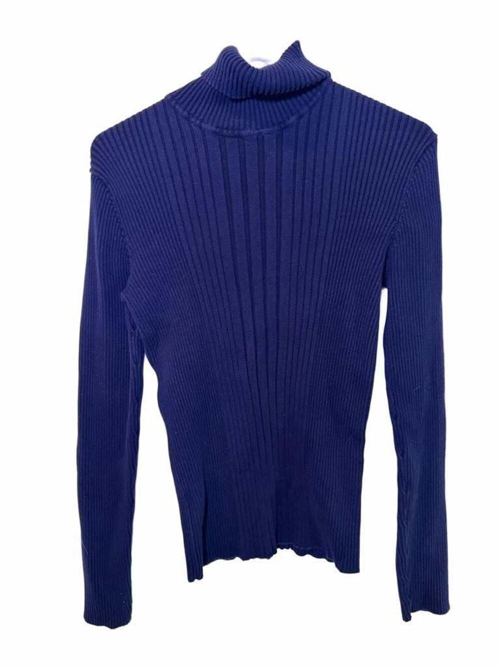 Jones New York Sport Ribbed Turtleneck Sweater Size L Black